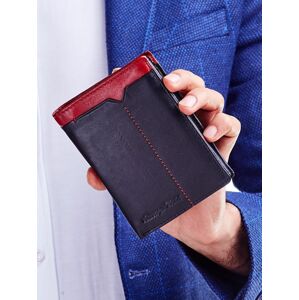 Černá kožená peněženka s červenou vložkou ONE SIZE